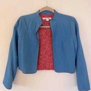 F21 Quilted Blue Cropped Blazer ⭐️